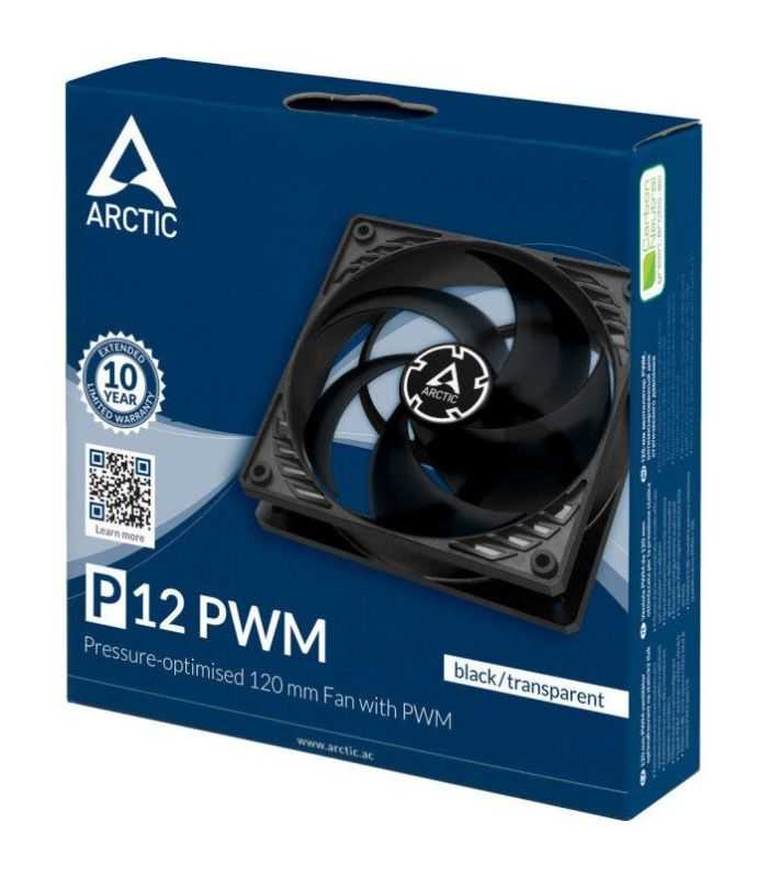 ventilator 120 mm arctic ac p12 pwm negru transparent acfan00133a 1