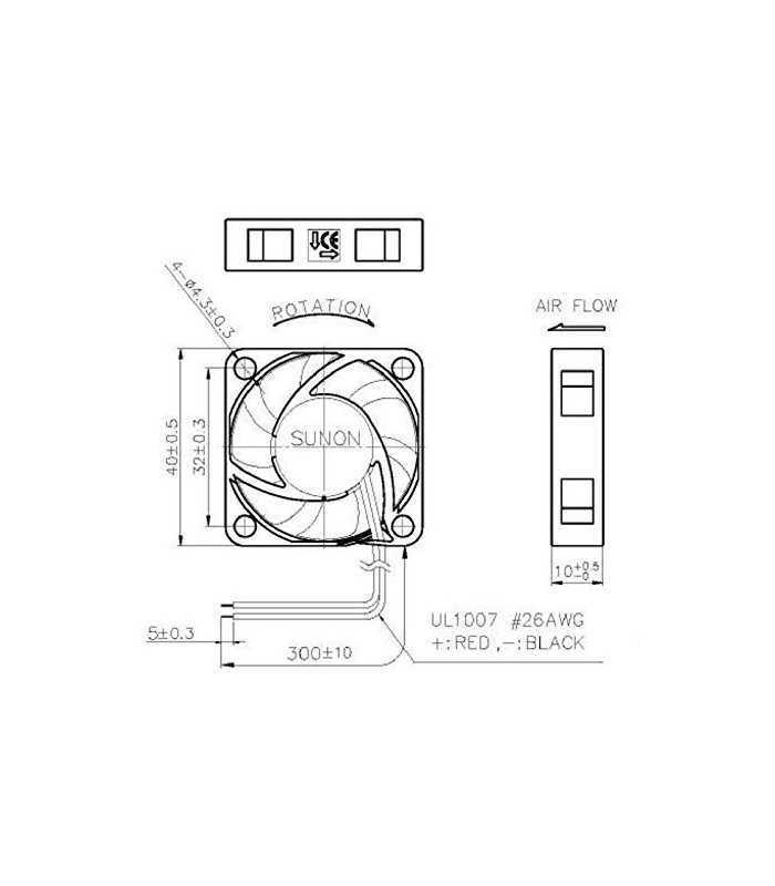 ventilator 4x4cm 40x40v10mm 5v 3 fire lagar vapo sunon 1