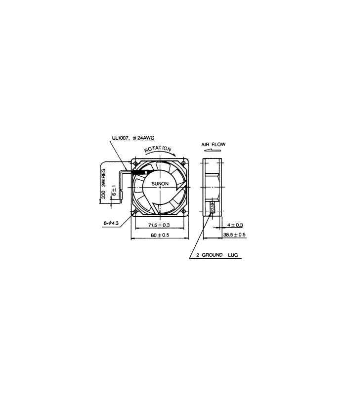 Ventilator Ac Axial 230vac 80x80x38mm 31dba Sunon Sf23080a2083hslgn