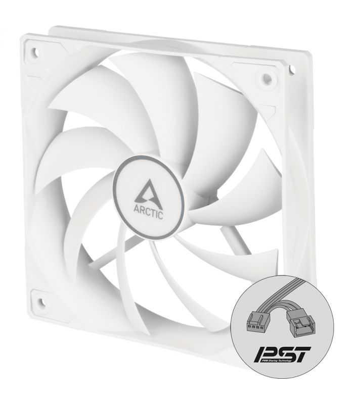 Ventilator ARCTIC F12 PWM PST 4-Pin 120x120x25 mm 230-1350RPM 6V-12V 0.22A alb ACFAN00198A