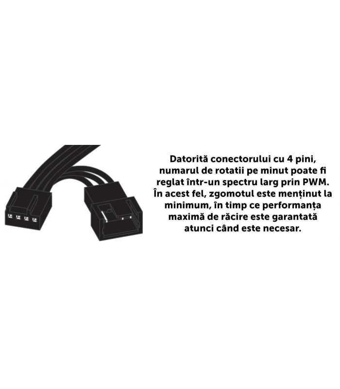 Ventilator Arctic P12 Pwm Pst Co 4 Pin 200 1800 Rpm 120x120x25 Mm 12v 008a Acfan00121a