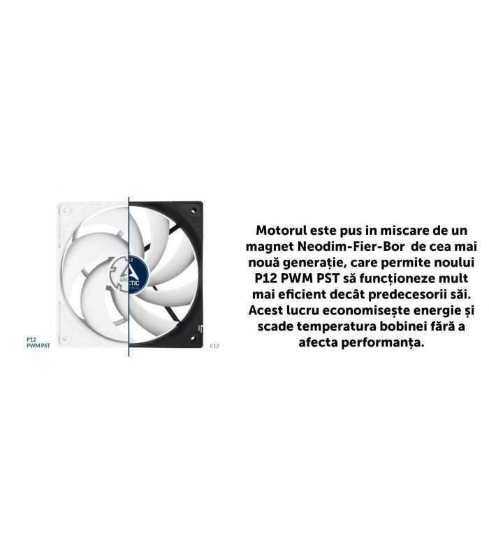 Ventilator Arctic P12 Slim Pwm Pst 4 Pin 120x120x15 Mm 2100rpm Acfan00187a