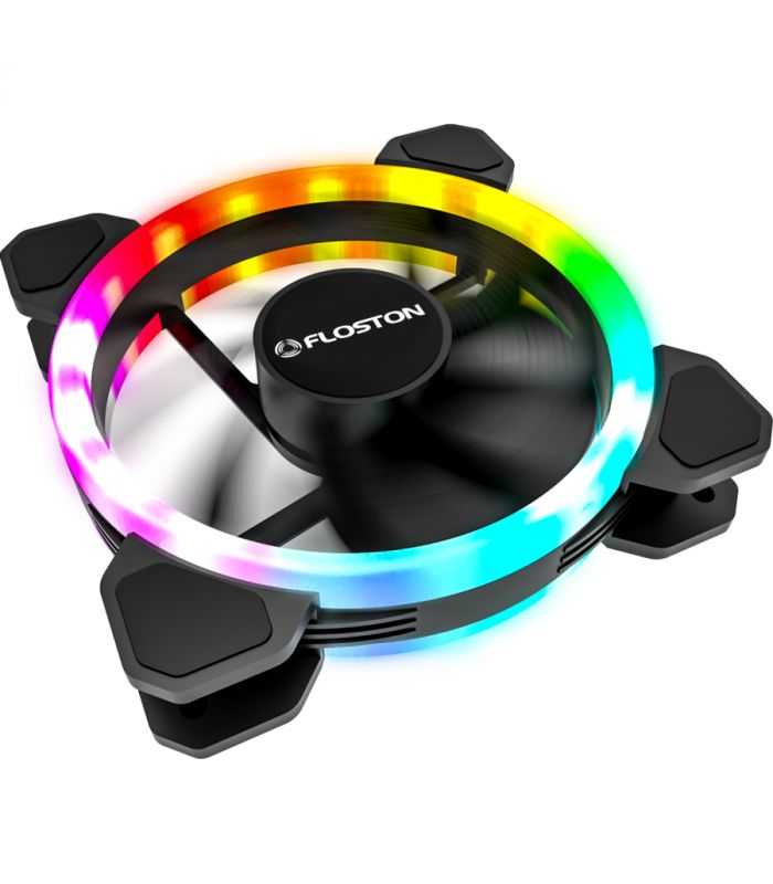 Ventilator Halo Rainbow Dual Rgb Led 120x120x25mm 12v 51w 1200rpm 4 Pin Floston