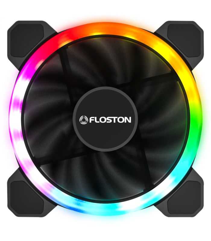 Ventilator HALO RAINBOW DUAL RGB LED 120x120x25mm 12V 5.1W 1200RPM 4-pin Floston