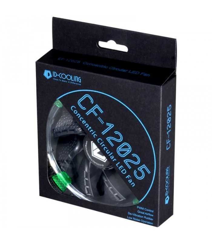 ventilator id cooling cf 12025 g 120mm 600 1600rpm concentric circular led verde 2