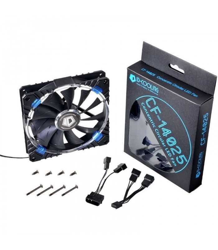 ventilator id cooling cf 14025 b 140mm 200 1300rpm concentric circular iluminare albastra 3