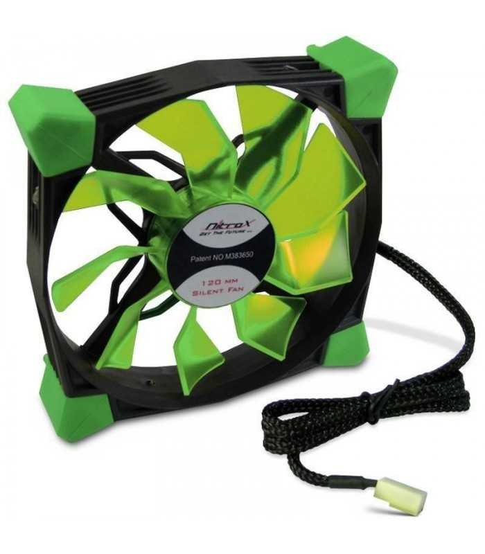 Ventilator Inter-Tech CobaNitrox Xtended N-120-GR 120mm 1200RPM LED verde