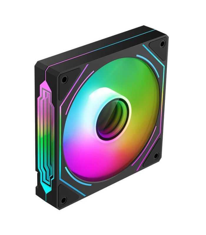 Ventilator Segotep Hb 12 120x120x25mm 12v Negru Argb Led Rulment De Tip Hydraulic Bearing Anti Vibratii 600 1800rpm 4pin 3pin Hb