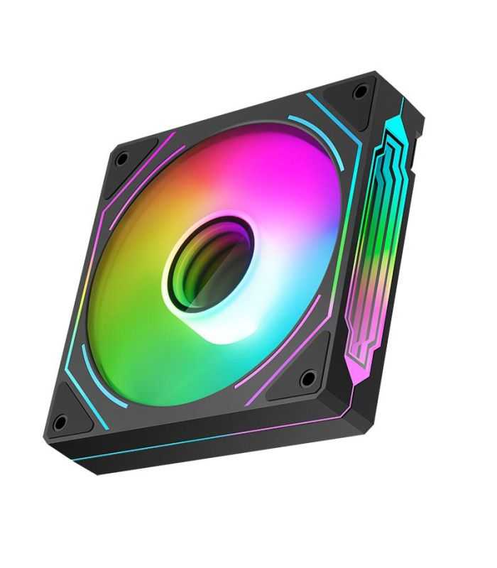 Ventilator Segotep Hb 12 120x120x25mm 12v Negru Argb Led Rulment De Tip Hydraulic Bearing Anti Vibratii 600 1800rpm 4pin 3pin Hb