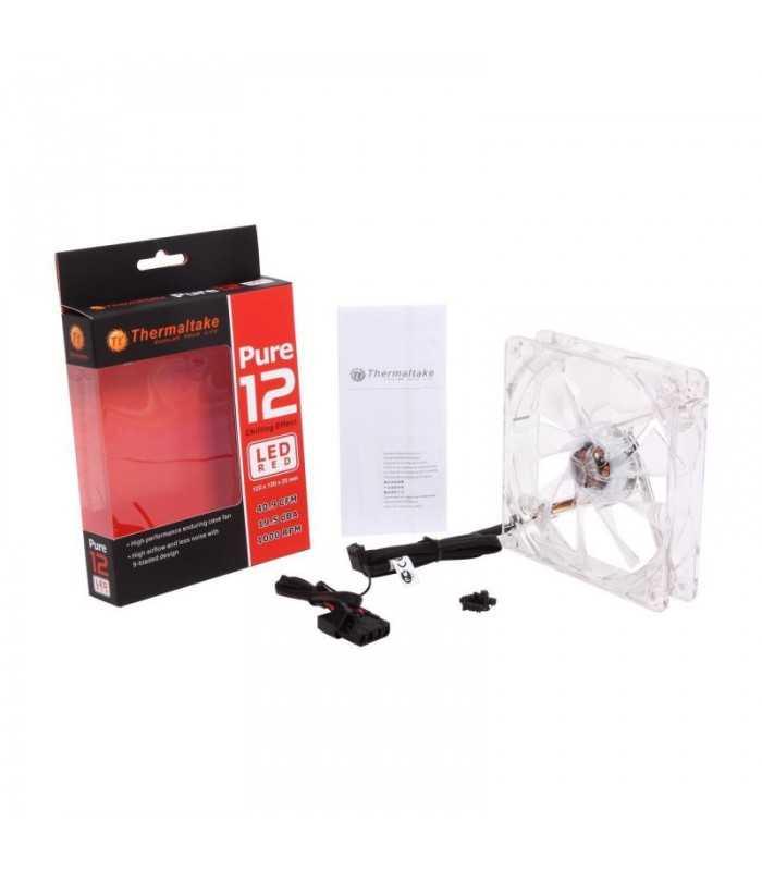 ventilator thermaltake pure 12 led 120mm 1000rpm 40997cfm iluminare rosie 3pini 1