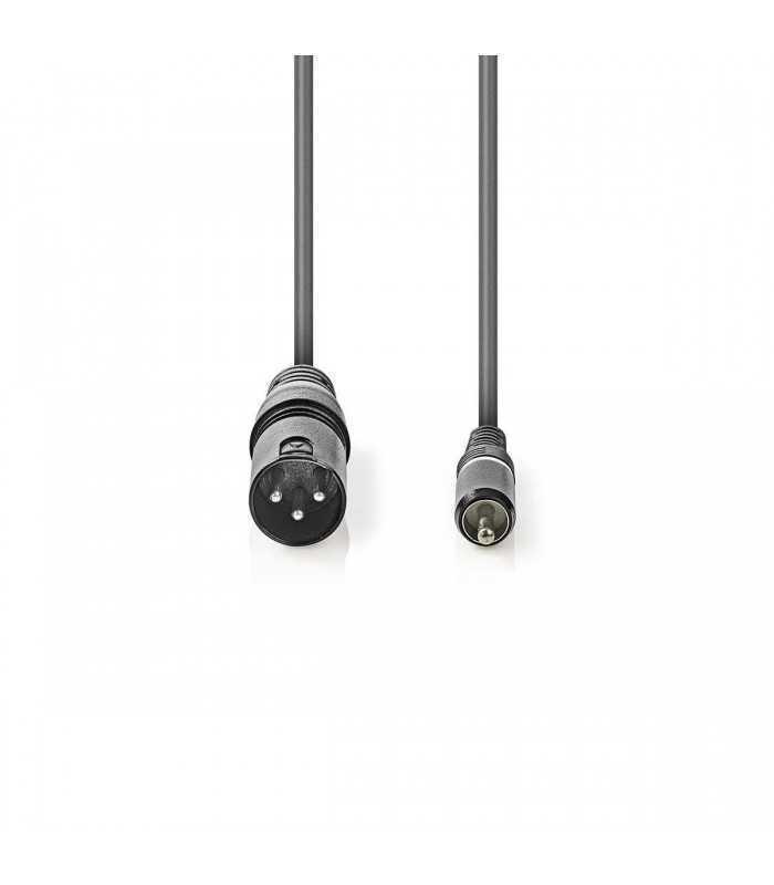 xlr rca audio cablu xlr 3pini tata rca tata 15m gri nedis 2
