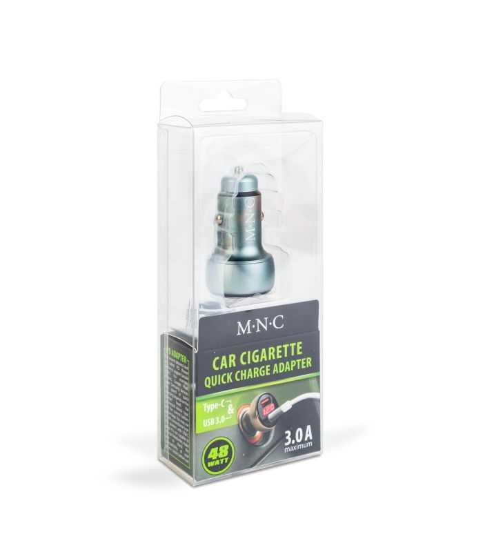 Adaptor Bricheta Auto Incarcare Rapida Usb C Pd 30w Usb A Qc30 18w Afisaj De Tensiune 55025b Mnc