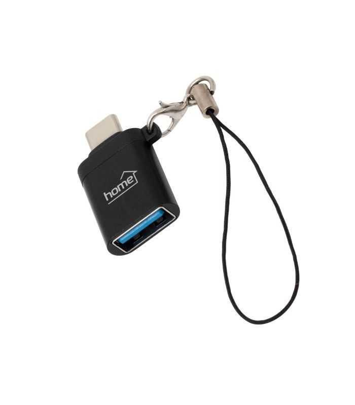 Adaptor convertor mufa tata USB-C3.0 - mufa mama USB A 60W 3A metal negru USBCA3 Home