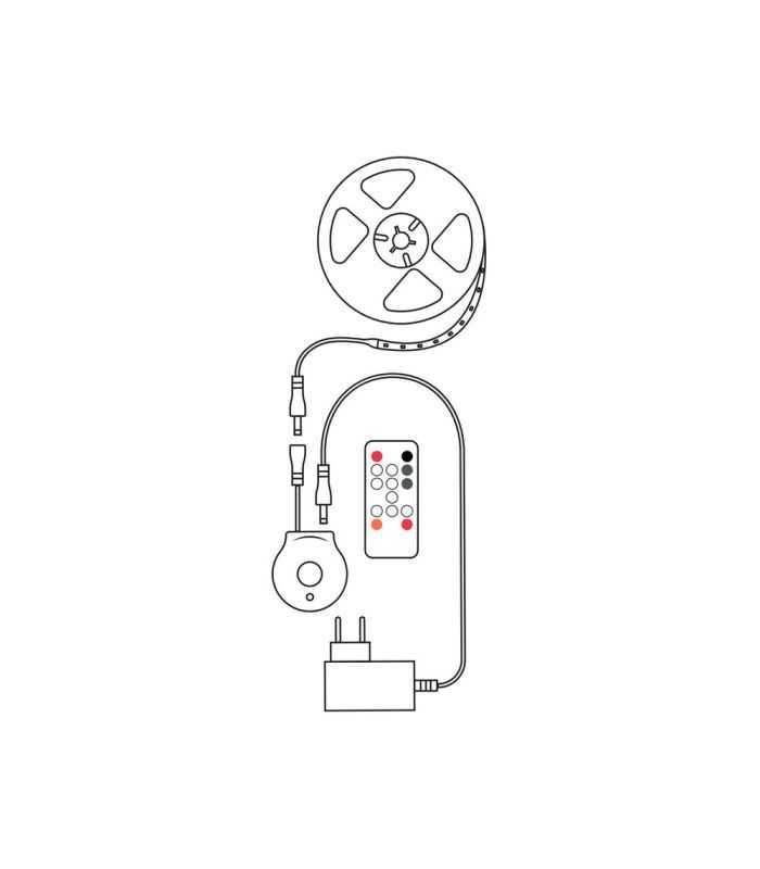 Banda Led Smart Modee 12w Senzor De Miscare Cu Telecomanda 2700k 800lm Ip20 3m Msl Ls12w3m2700ks R
