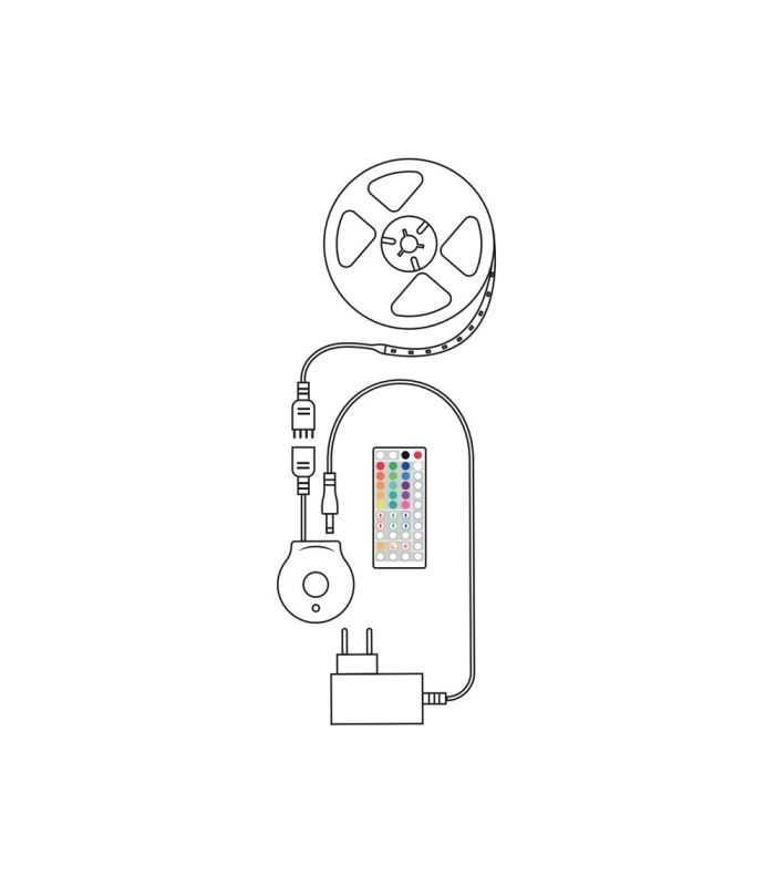 Banda Led Smart Modee 12w Senzor De Miscare Cu Telecomanda 2700k Rgb 480lm Ip20 3m Msl Ls12w3mrgb2700ks R