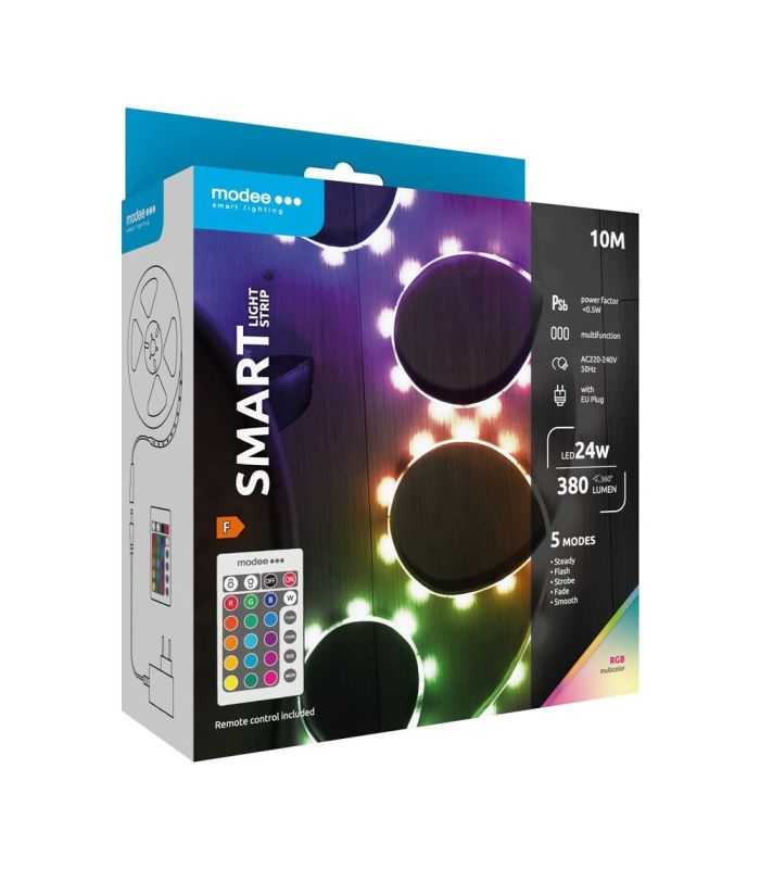 Banda Led Smart Modee 24w Telecomanda Rgb 380lm Ip20 10m Msl Ls24w10mrgb R