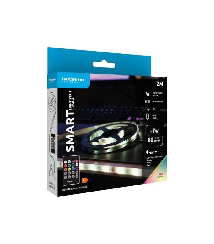 Banda Led Smart Modee 7w Telecomanda Rgb 80lm Ip20 2m Usb Msl Ls7w2mrgb R