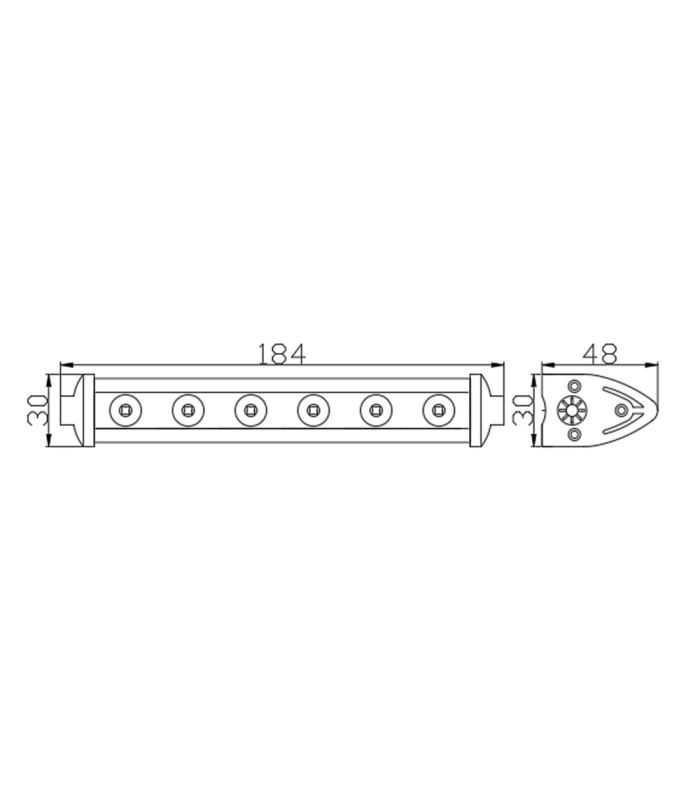 Bara Led Auto Off Road 18w 6 Smd Led 1200lm 12 32v 184x30x48mm Cll005 Carguard