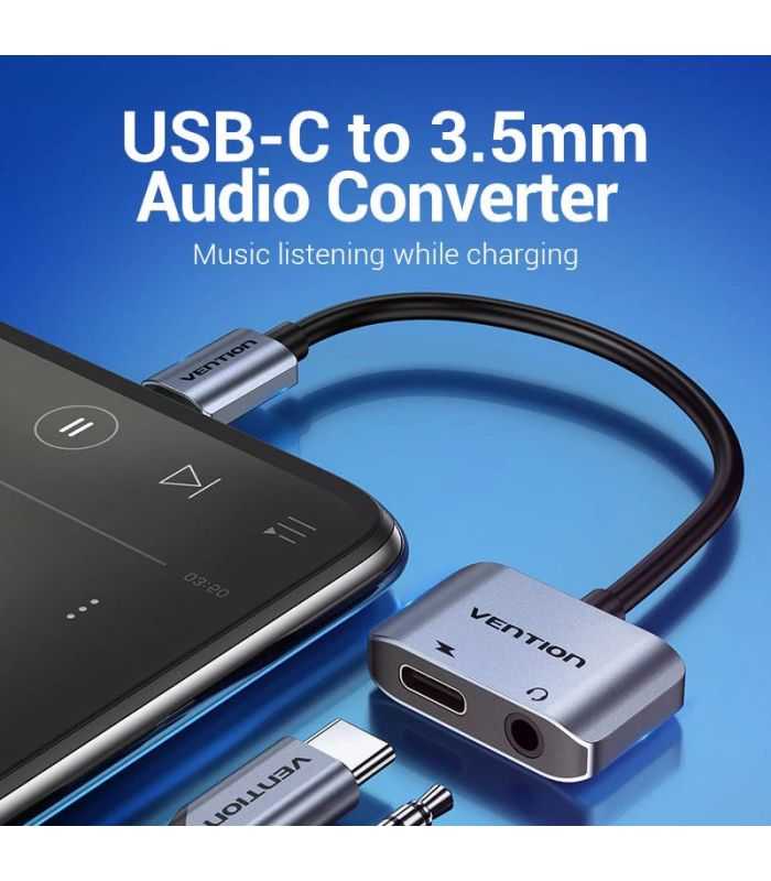 Cablu Adaptor Convertor Usb C La Jack 35 Mm Mama Casca Microfon Usb C Mama Incarcare 10cm Omtp Ctia Standards Bgsha Vention