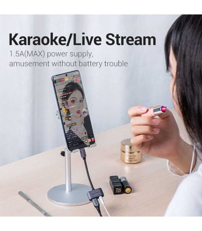 Cablu Adaptor Convertor Usb C La Jack 35 Mm Mama Casca Microfon Usb C Mama Incarcare 10cm Omtp Ctia Standards Bgsha Vention