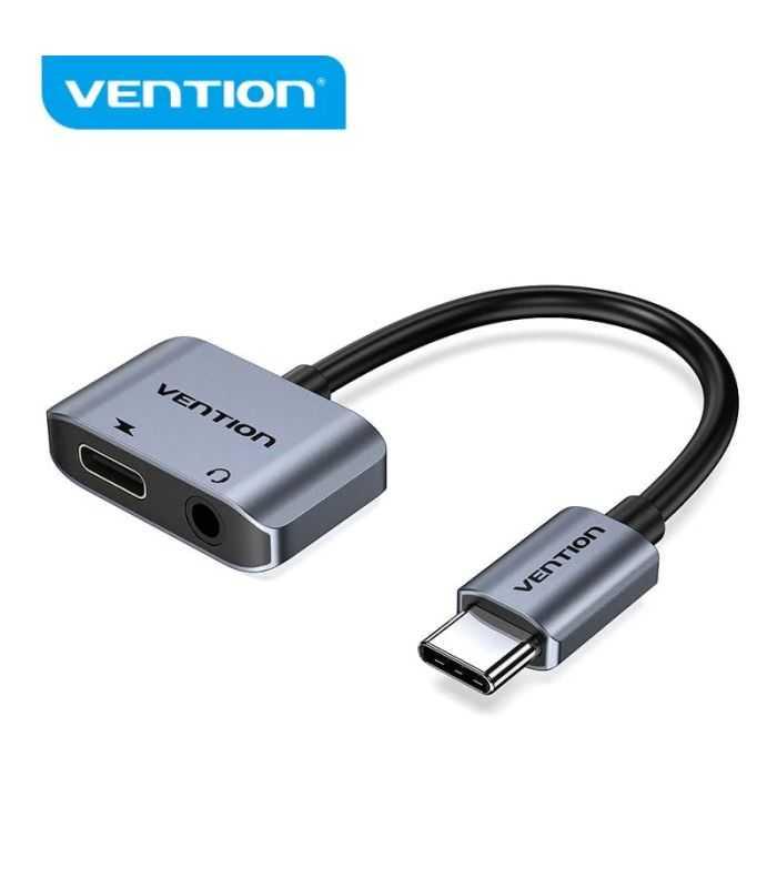 Cablu adaptor convertor USB C la Jack 3.5 mm mama casca/microfon +USB C mama incarcare 10cm OMTP/CTIA standards BGSHA VENTION