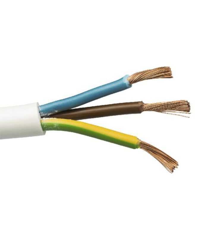 Cablu electric MYYM H05VV-F cupru 3x1.5mm alb rotund 3500W 16A