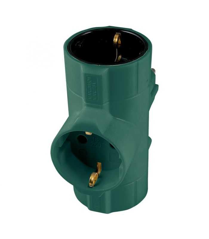 Distribuitor tip T 3x schuko cu protectie verde TPF-26/GR Home