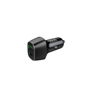 Incarcator auto Well 51W 1x USB type C PD 33W PPS + 1x USB-A QC 18W negru PSUP-USB-CPQ5101BK-WL