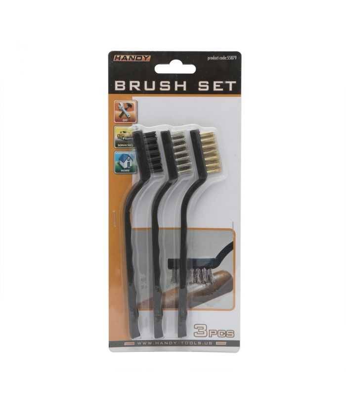 Set perii de plastic si metal 3buc 17cm HANDY