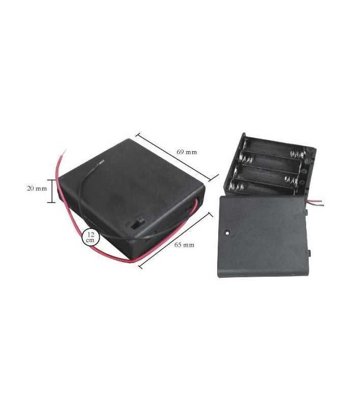 Suport Baterii 3x Aa Cu Capac Si Intrerupator Si 2 Fire Bathaa 3 Switch