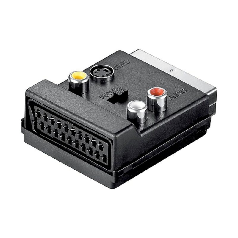 Adaptor Scart Tata Mama La 3x Rca Si Svhs Cu Comutator Goobay