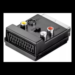 Adaptor Scart Tata Mama La 3x Rca Si Svhs Cu Comutator Goobay