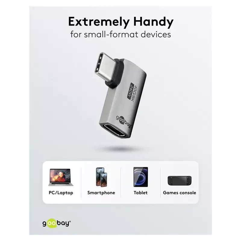 Adaptor Usb C Mama Usb C Tata Orizontal 90 Thunderbolt3 4 Goobay 74441