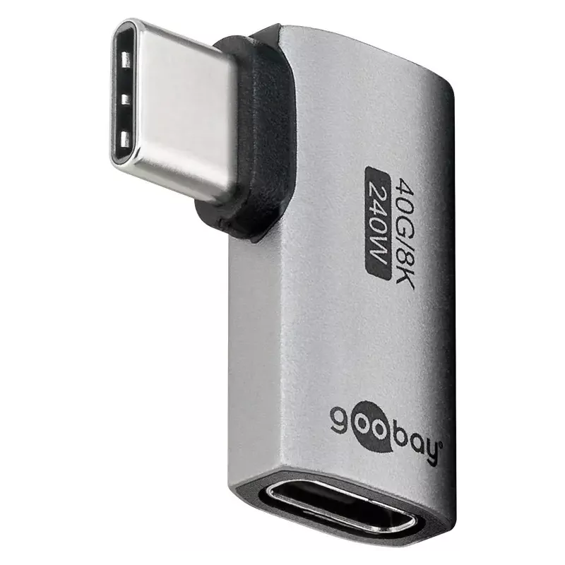 Adaptor USB-C mama - USB-C tata orizontal 90 Thunderbolt3/4 Goobay 74441