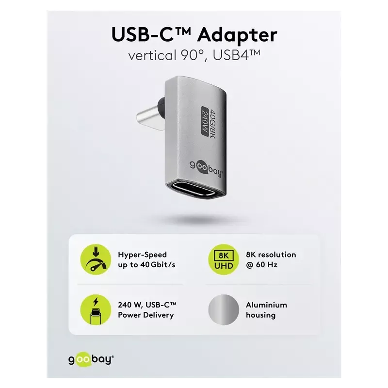 Adaptor Usb C Mama Usb C Tata Vertical 90 Thunderbolt3 4 Goobay 74442