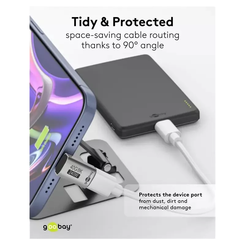 Adaptor Usb C Mama Usb C Tata Vertical 90 Thunderbolt3 4 Goobay 74442