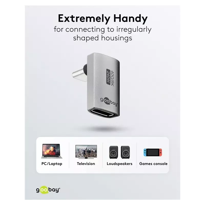 Adaptor Usb C Mama Usb C Tata Vertical 90 Thunderbolt3 4 Goobay 74442