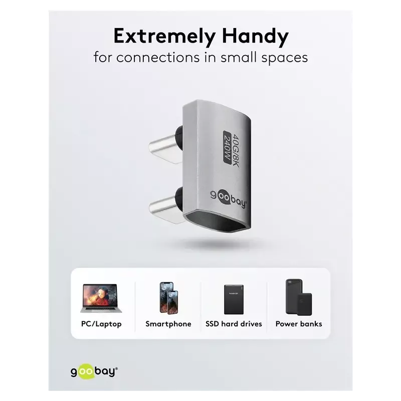 Adaptor Usb C31 Mama Usb C Tata La 180 In Forma De U Thunderbolt 3 4 Goobay 74446