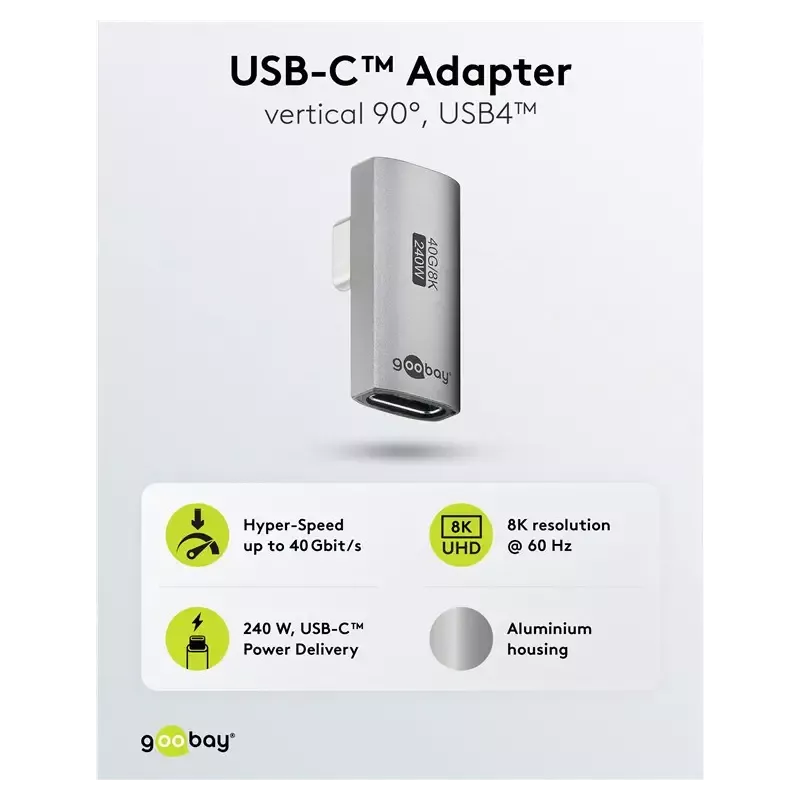 Adaptor Usb C31 Mama Usb C Tata Rotit Vertical La 90 Thunderbolt 3 4 Goobay 74443