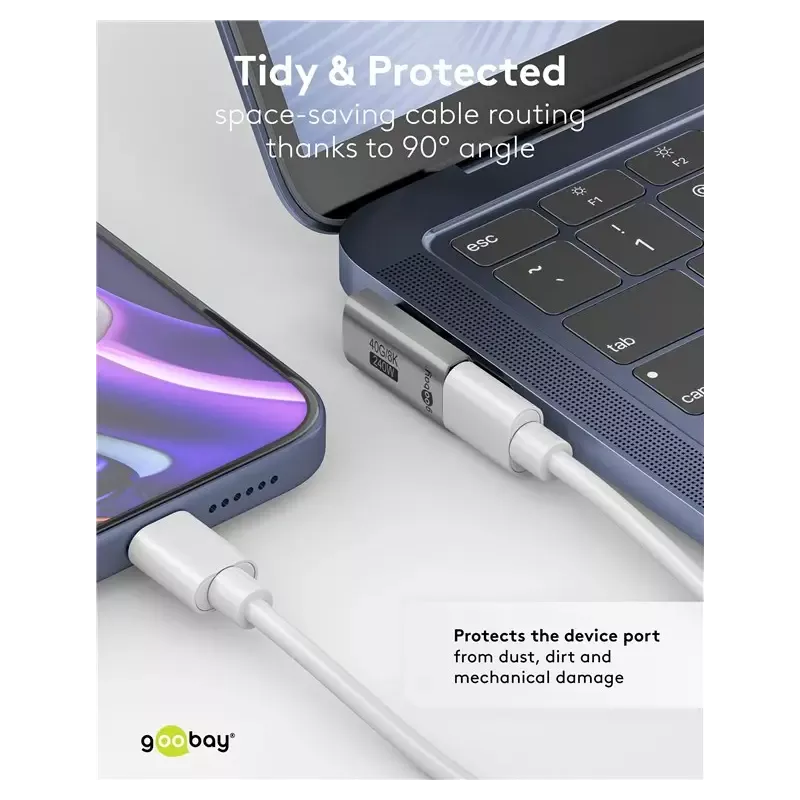 Adaptor Usb C31 Mama Usb C Tata Rotit Vertical La 90 Thunderbolt 3 4 Goobay 74443