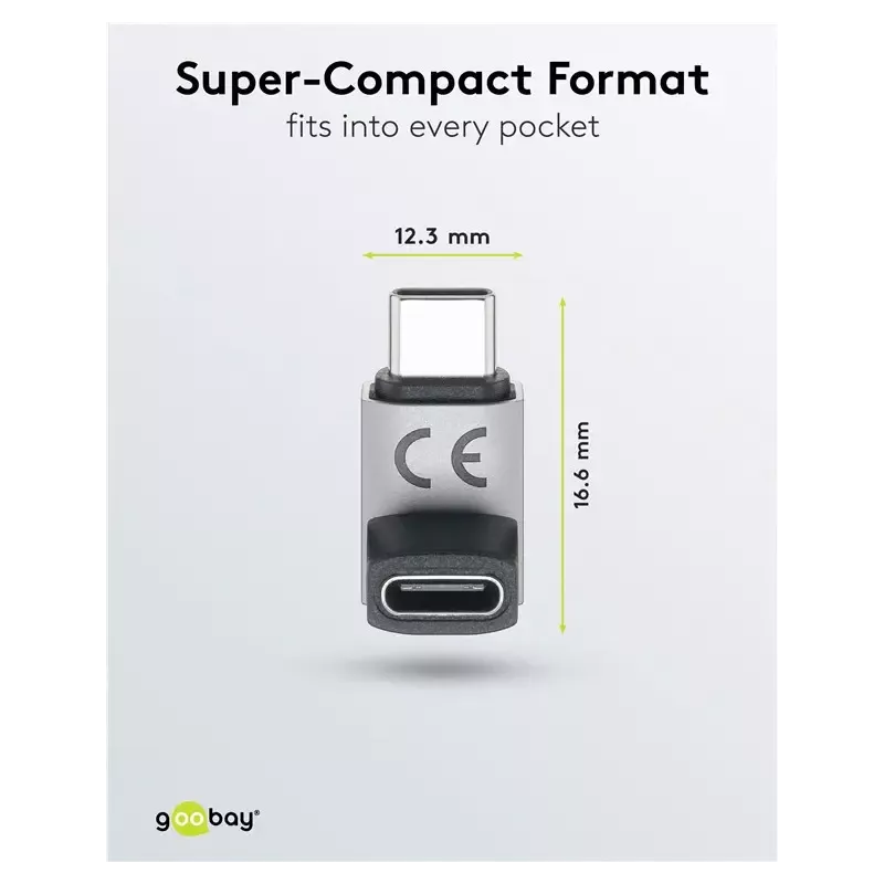 Adaptor Usb C31 Mama Usb C Tata Vertical La 90 Scurt Thunderbolt 3 4 Goobay 74444