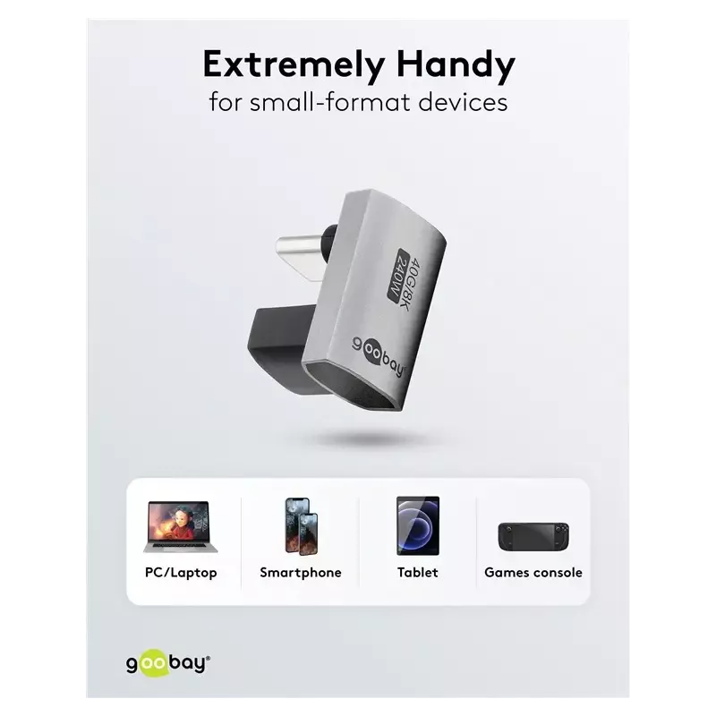 Adaptor Usb C31 Mama Usb C Tata Vertical La 90 Scurt Thunderbolt 3 4 Goobay 74444