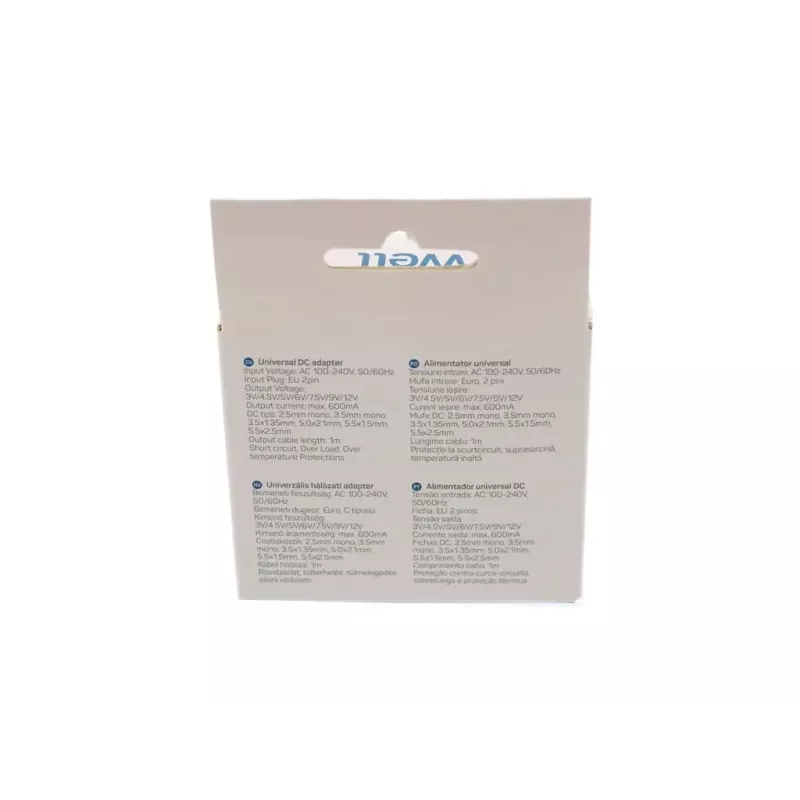 Alimentator Universal In Comutatie Well 600ma 3v 45v 5v 6v 75v 9v 12v 6 Mufe Psup Smp 600ma 6t 2 Wl