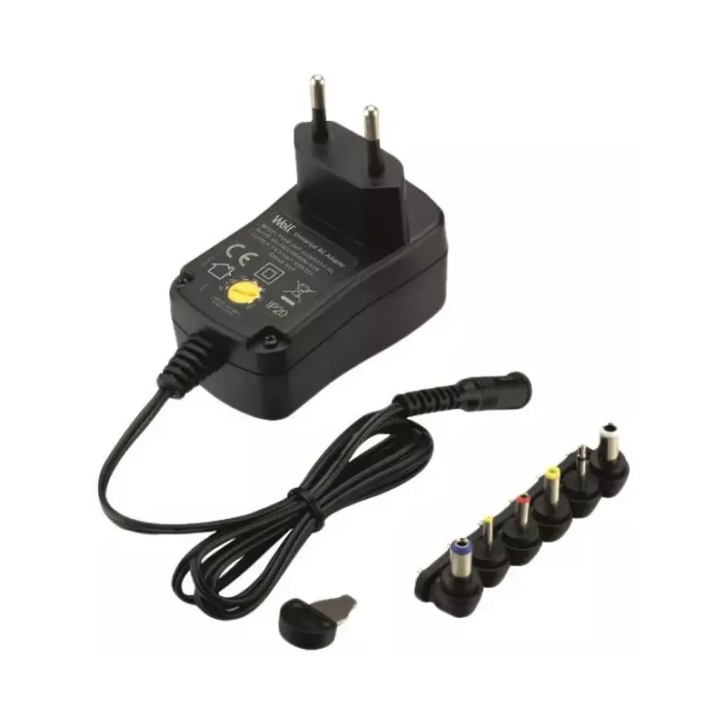 Alimentator universal in comutatie Well 600mA 3V /4.5V /5V /6V /7.5V /9V /12V +6 mufe PSUP-SMP-600MA/6T/2-WL