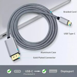 Cablu 8k 60hz Usb31 Usb C Tata La Displayport Tata 18m