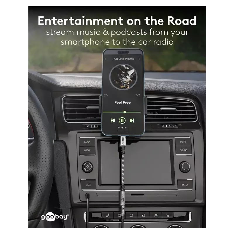 Cablu Adaptor Usb C La Mufa Jack 35 Mm Mama 15cm Textil Goobay 74056