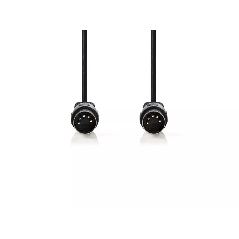 Cablu audio stereo DIN 5p tata - 5p DIN tata 3m negru Nedis CAGL20000BK30