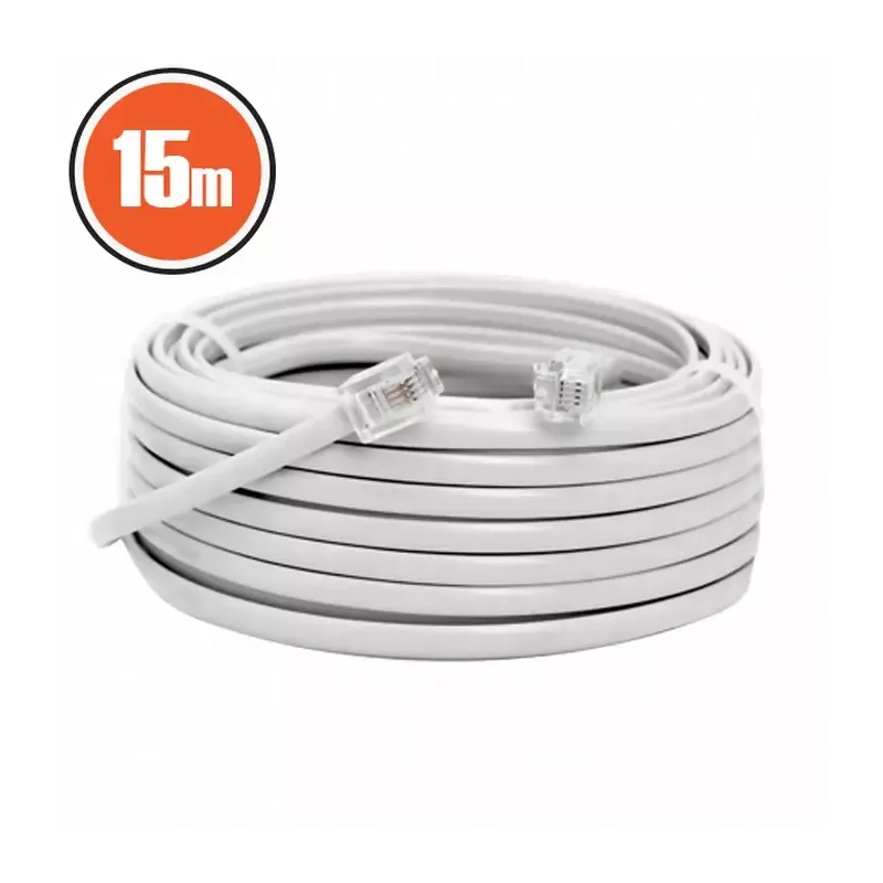 Cablu Telefon Rj11 15m Fisa Modulara 6p4c Fisa Modulara 6p4c Alb 20304