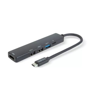 Hub USB multifunctional Delight HDMI + USB Type-C 3.0 + 3x USB-A /1x USB Type-C 5Gbps 100W negru 55064