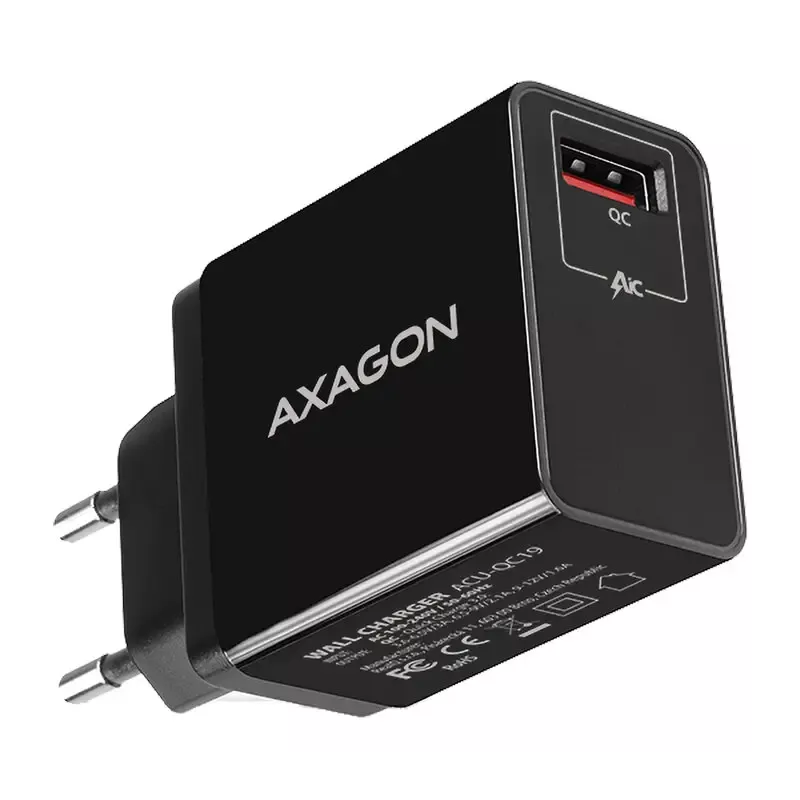 Incarcator Retea Axagon Acu Qc19 1x Usb A Qc30 Afc Fcp Smart 19w Negru